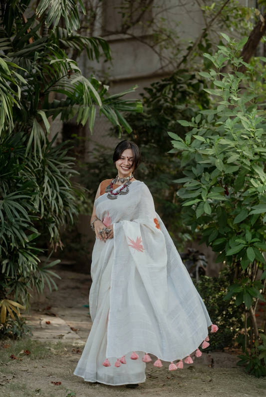Maple Linen Saree