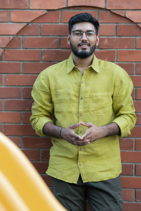Olive Citrus Linen Shirt
