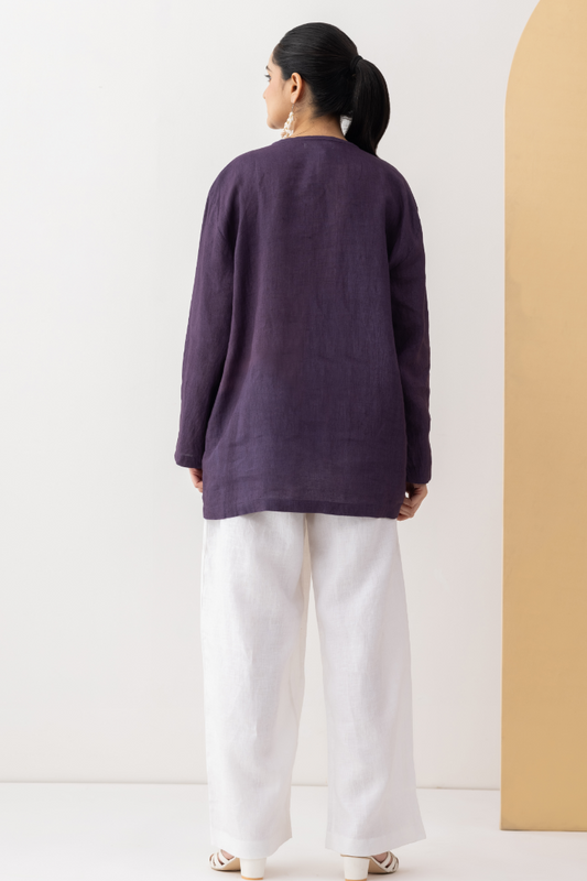 Midnight Plum Linen Co-Ord Set