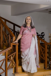 Lilac Mist Linen Saree
