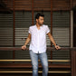 Linen Classic Mandarin Collar Shirt for Men