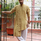 Linen One Sided Pleated Kurta for Men