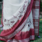 Crimson Vine Linen Saree