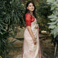 Blush Meadow Linen Saree