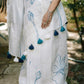 Azure Bloom Linen Saree
