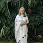 Azure Bloom Linen Saree