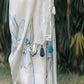 Azure Bloom Linen Saree