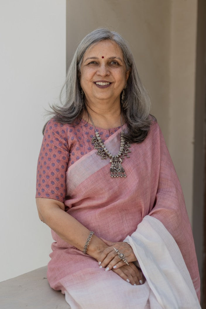 Lilac Mist Linen Saree