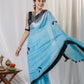 Aqua Noir Linen Saree