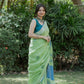 Verdant Bloom Linen Saree