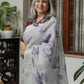 Purple Lotus Linen Saree