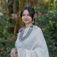 Plum Mandala Linen Saree