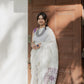 Plum Mandala Linen Saree