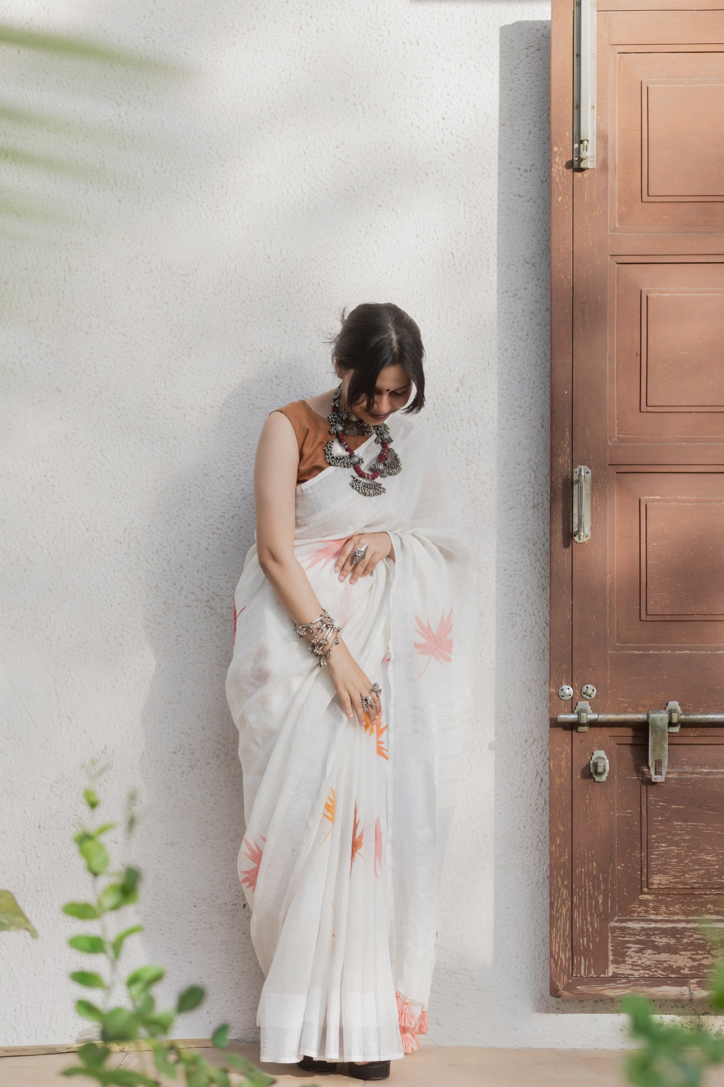 Maple Linen Saree