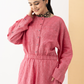 Rosé Bloom Linen Maxi Dress
