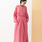 Rosé Bloom Linen Maxi Dress