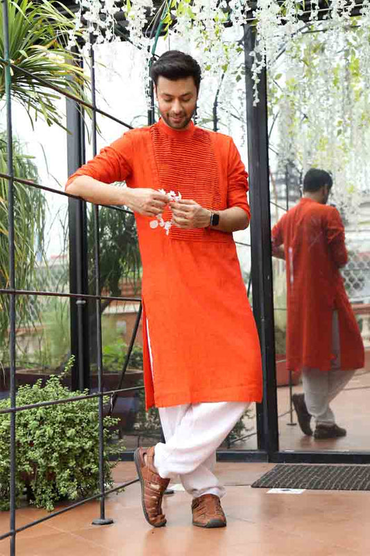 Linen Tucks Kurta for Men