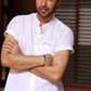 Linen Classic Mandarin Collar Shirt for Men