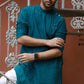 Linen Asymmetric Button Placket Kurta for Men