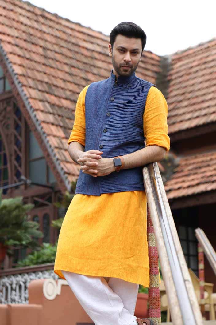 Linen Pin Tucks Jacket for Men