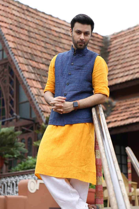 Linen Pin Tucks Jacket for Men