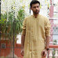 Linen One Sided Pleated Kurta for Men