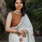 Terracotta Rhythm Linen Saree