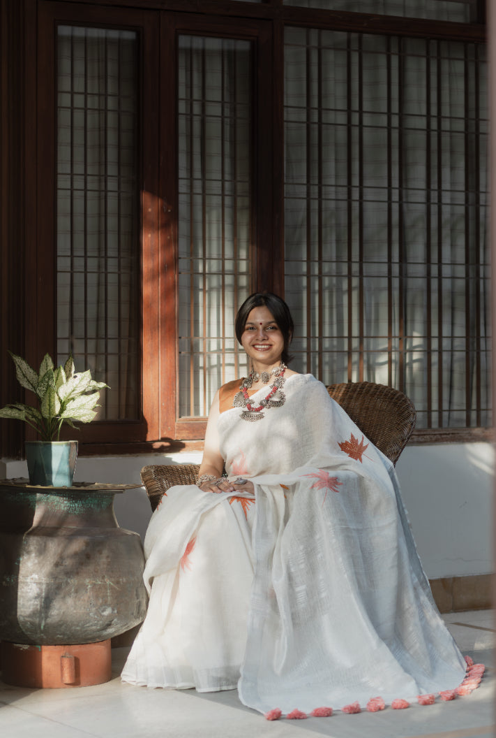 Maple Linen Saree