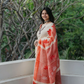 Cream Lotus Blush Linen Saree