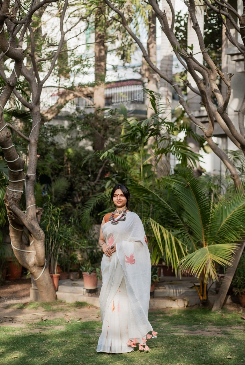 Maple Linen Saree