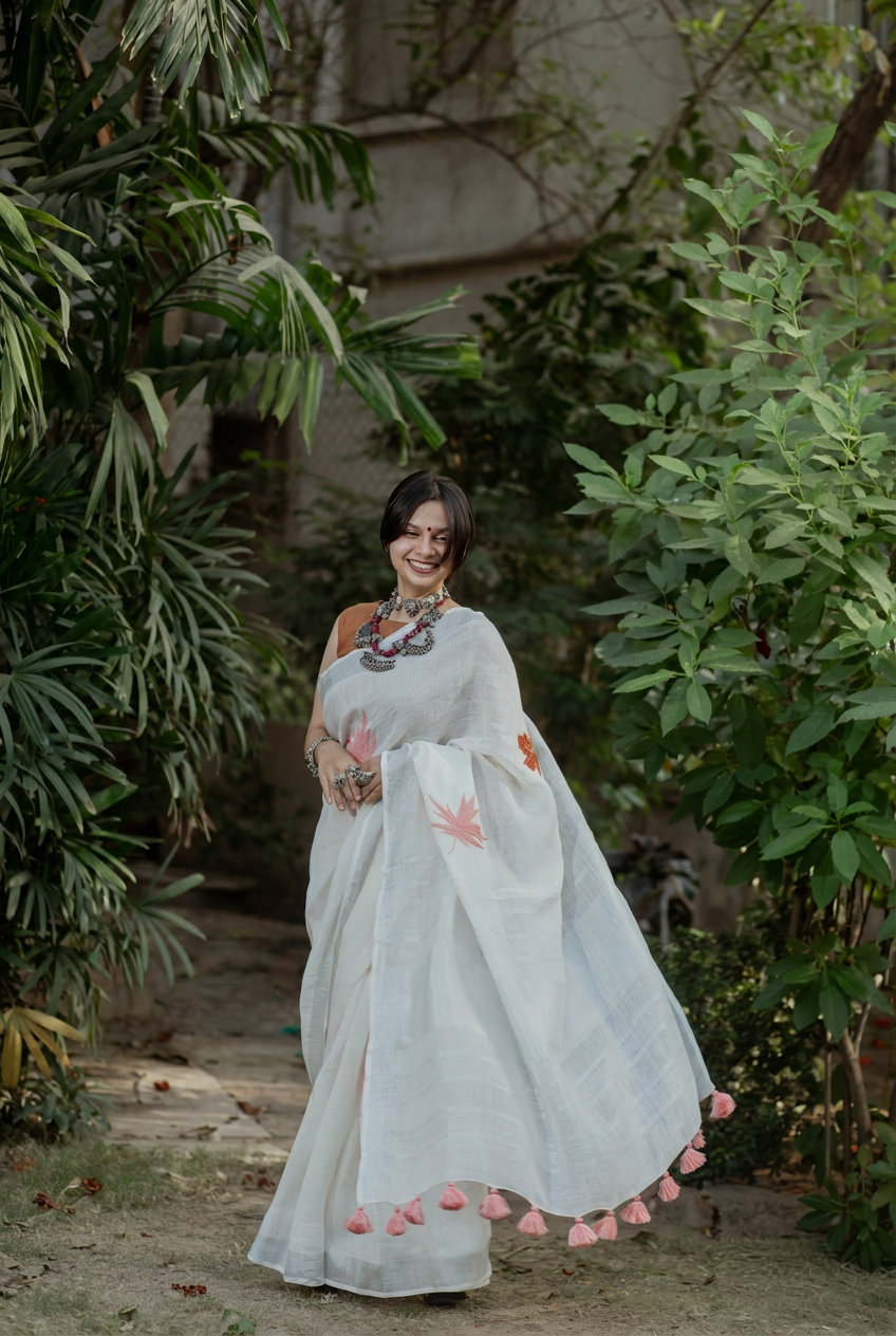Maple Linen Saree