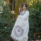 Plum Mandala Linen Saree