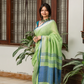 Verdant Bloom Linen Saree