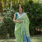 Verdant Bloom Linen Saree
