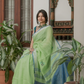 Verdant Bloom Linen Saree