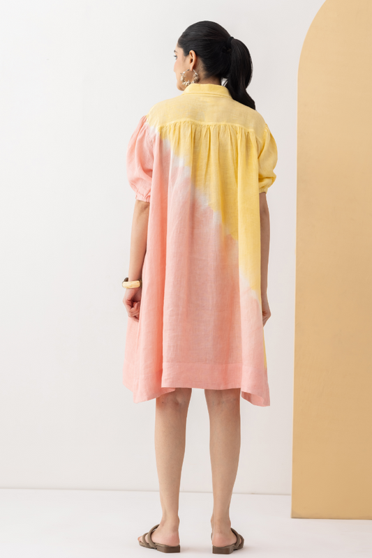 Sunblush Ombre Linen Dress