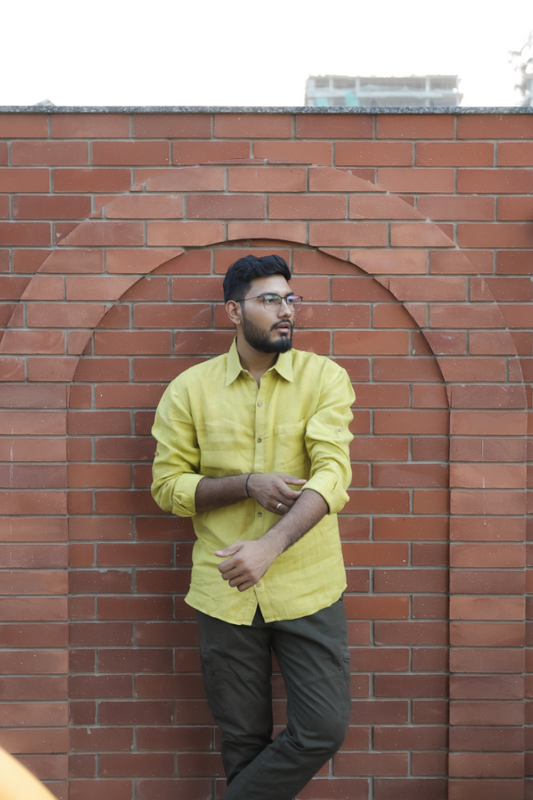 Olive Citrus Linen Shirt