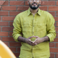 Olive Citrus Linen Shirt