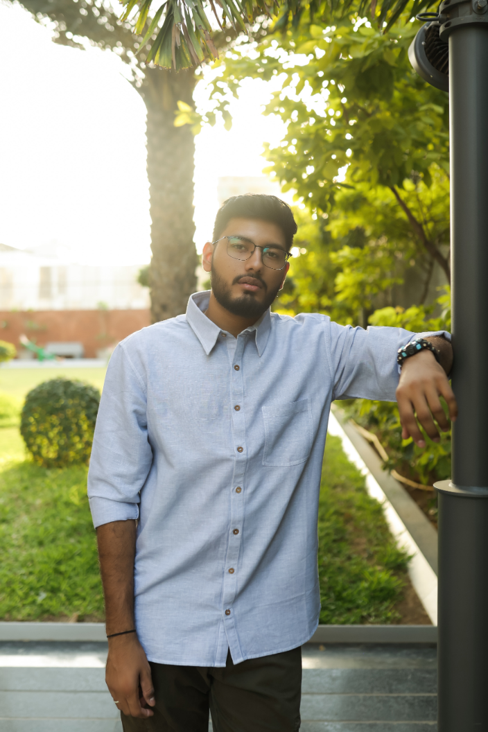 Mist Blue Linen Shirt