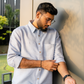 Mist Blue Linen Shirt