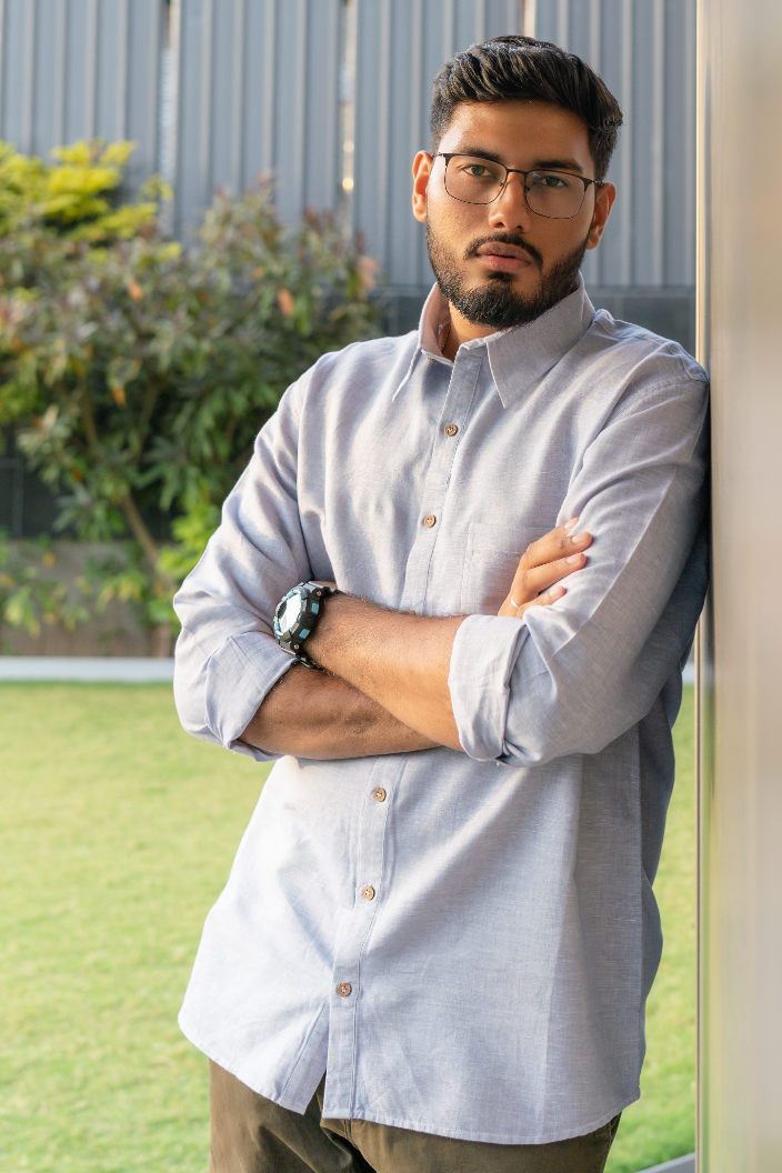 Mist Blue Linen Shirt