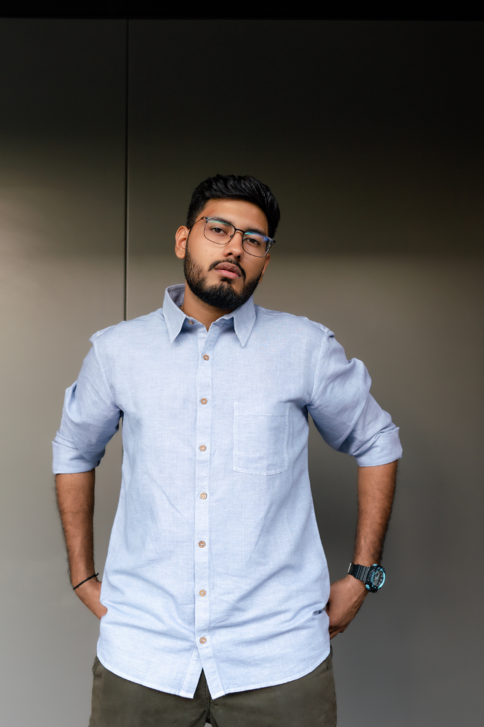 Mist Blue Linen Shirt