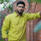 Olive Citrus Linen Shirt