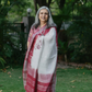 Crimson Vine Linen Saree