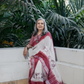 Crimson Vine Linen Saree