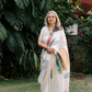 Ivory Bloom Linen Saree