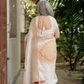 Ivory Bloom Linen Saree
