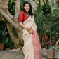 Blush Meadow Linen Saree