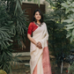 Blush Meadow Linen Saree