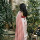 Blush Meadow Linen Saree